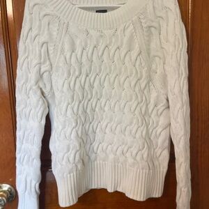 GAP White Cable Knit Sweater